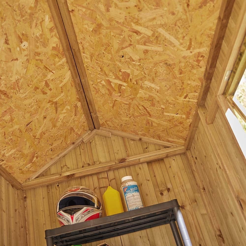 Heritage 6x4 single door shed interior with storage