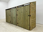 Wooden Premium Tongue/Groove Log Store with Doors and Shelf W-335cm, H-126cm or 180cm, D-88cm.