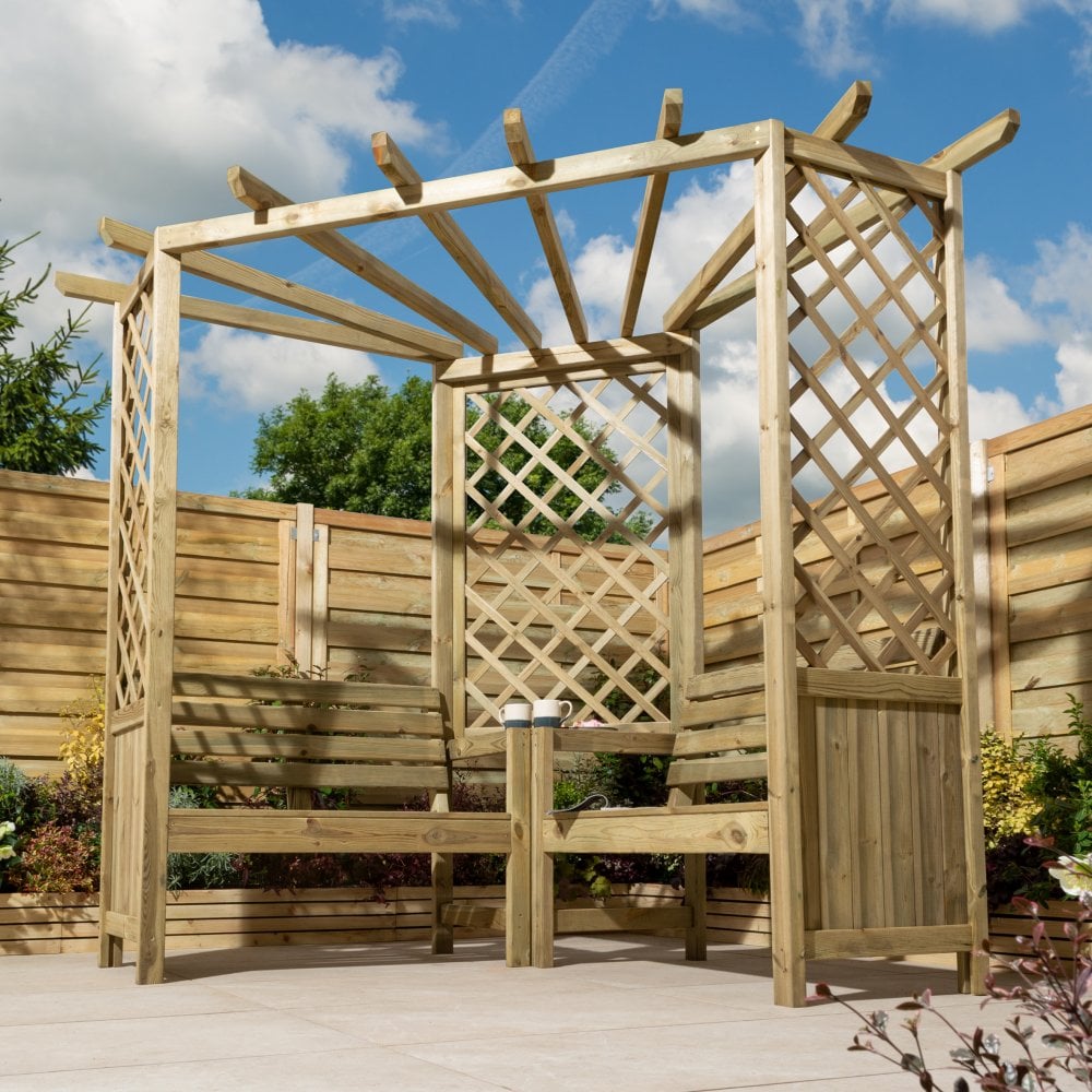 Corner Garden Arbour | Pergola Roof and side trellis | Tanalised Timber