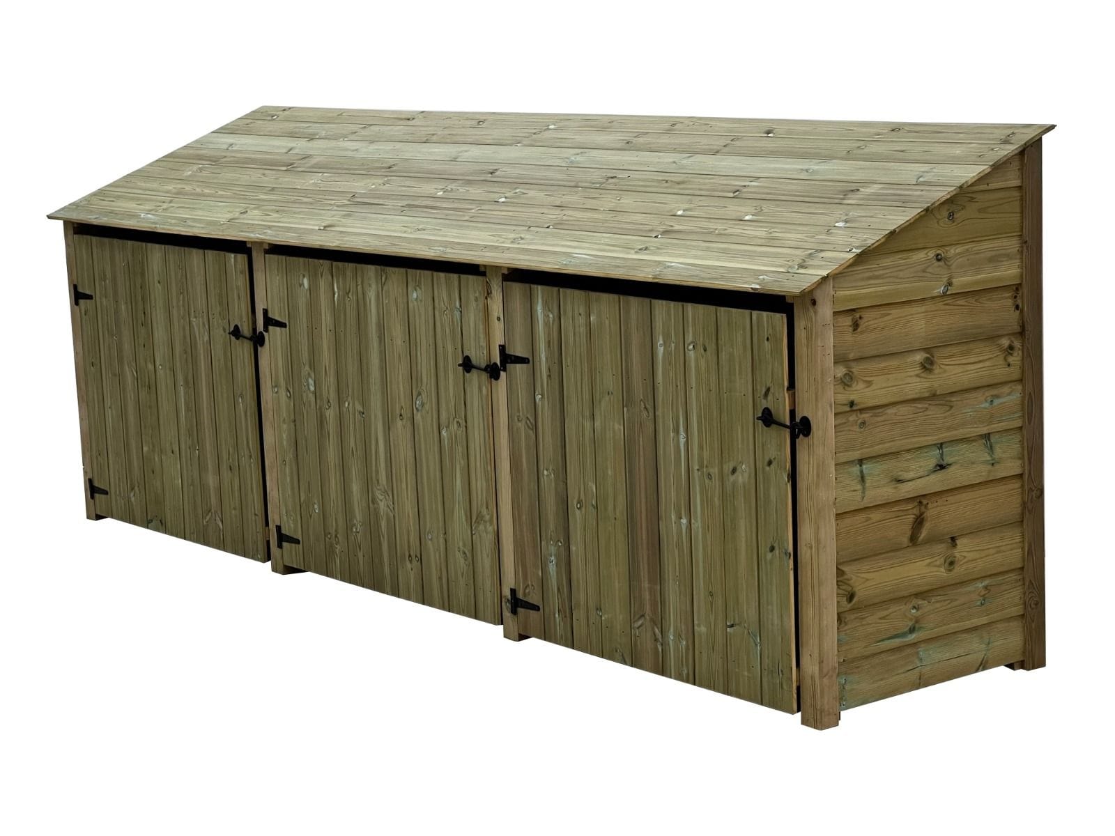 Wooden Premium Tongue/Groove Log Store with Doors and Shelf W-335cm, H-126cm or 180cm, D-88cm.