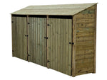 Wooden Premium Tongue/Groove Log Store with Doors and Shelf W-335cm, H-126cm or 180cm, D-88cm.