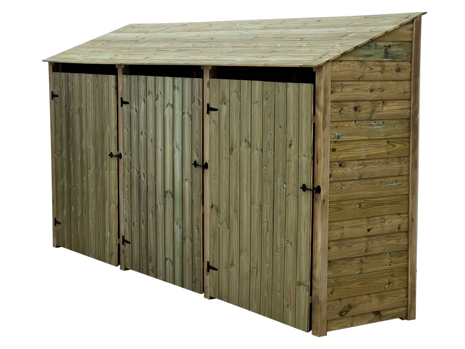 Wooden Premium Tongue/Groove Log Store with Doors and Shelf W-335cm, H-126cm or 180cm, D-88cm.