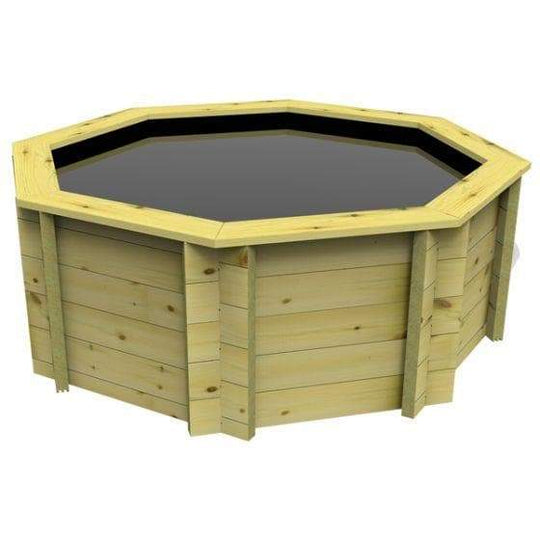10ft 1091 Gallon Octagonal Raised Wooden Koi Pond, 44mm thick, 831mm high, 4959 litres