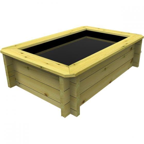 129 Gallon Raised Wooden Fish Pond, 1.5M X 1.5M, 27mm thick, 429mm high, 588 litres