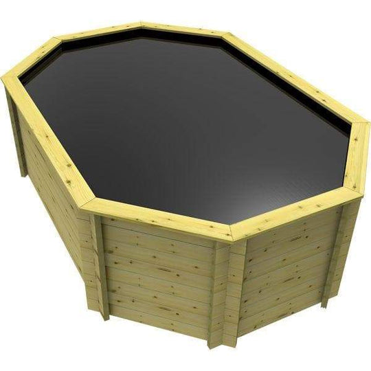 12ft 1419 Gallon Raised Wooden Stretched Octagonal Koi Pond, 44mm thick, 1099mm high