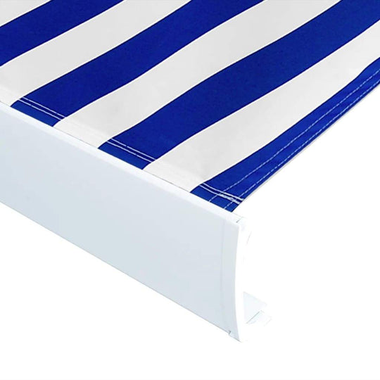 3.5M Full Cassette Electric (Motorised) Awning, Blue & White