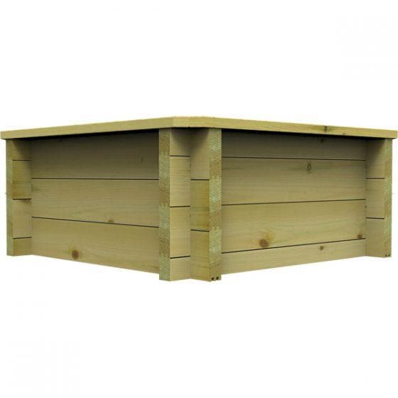 49 Gallon Raised Wooden Pond, 1M X 1M, 27mm thick, 429mm high, 221 litres