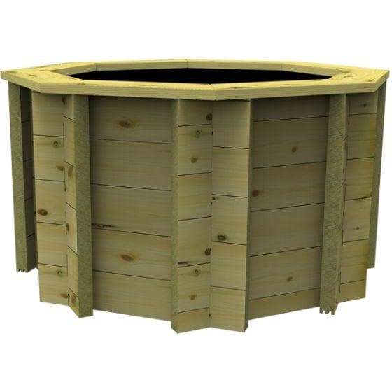 4ft 135 Gallon Octagonal Wooden Pond, 44mm thick, 831mm high, 615 litres