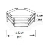 4ft 75 Gallon Hexagonal Wooden Norlog Pond, 1220mm wide, 620mm high