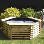 5.6ft 175 Gallon Hexagonal Wooden Norlog Pond, 620mm high
