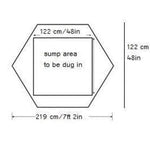 5.6ft 260 Gallon Hexagonal Wooden Norlog Koi Pond, 620mm high, (plus depth of sump underground)