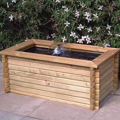 60 Gallon Rectangular Wooden Norlog Pond/ Pool, 1220mmL x 685mmW x 510mm high