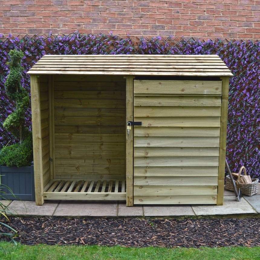 6ft Wooden Garden Tool Storage Cabinet and log store, tanalised timber, very sturdy & well sized