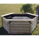 7.6ft 400 Gallon Hexagonal Wooden Norlog Pond, 750mm high