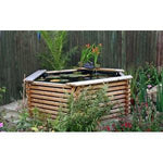 7.6ft 600 Gallon Hexagonal Wooden Norlog Koi Pond, 750mm high (plus depth of sump underground)