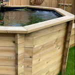 8ft 573 Gallon Octagonal Wooden Koi Pond, 27mm thick, 697mm high, 2606 litres