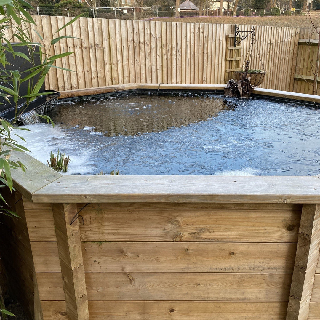 8ft 573 Gallon Octagonal Wooden Koi Pond, 27mm thick, 697mm high, 2606 litres