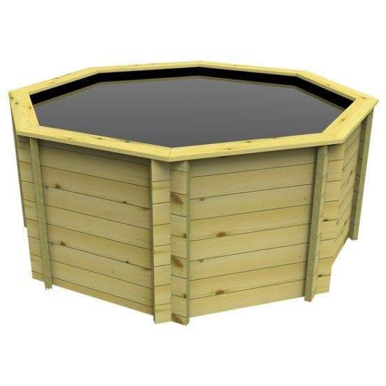 8ft 945 Gallon Octagonal Wooden Koi Pond, 44mm thick, 1099mm high, 4297 litres