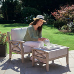 Acacia Hardwood Outdoor Armchair & Stool Set