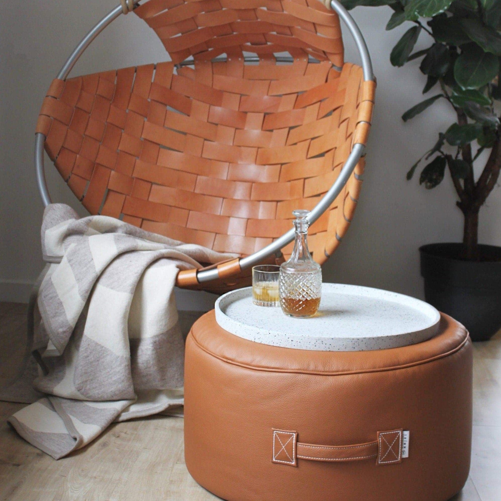 Leather clearance cocoon chair