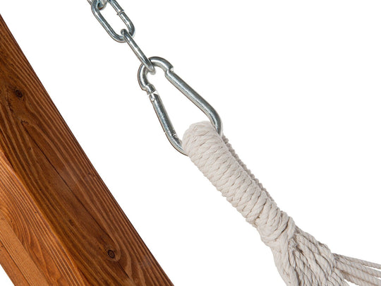 Cotton Hammock on Beautiful Larch Wood Stand