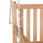 Garden Swing Bench Solid Teak 120x60x57.5 cm, with two chains