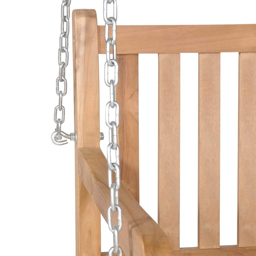 Garden Swing Bench Solid Teak 120x60x57.5 cm, with two chains