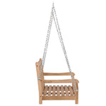 Garden Swing Bench Solid Teak 120x60x57.5 cm, with two chains