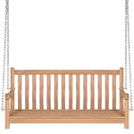 Garden Swing Bench Solid Teak 120x60x57.5 cm, with two chains