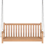 Garden Swing Bench Solid Teak 120x60x57.5 cm, with two chains