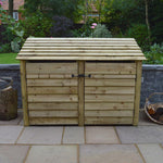 Giant Layzee log store with kindling shelf & Door options, tanalised timber, two sizes