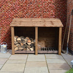 Giant Layzee log store with kindling shelf & Door options, tanalised timber, two sizes