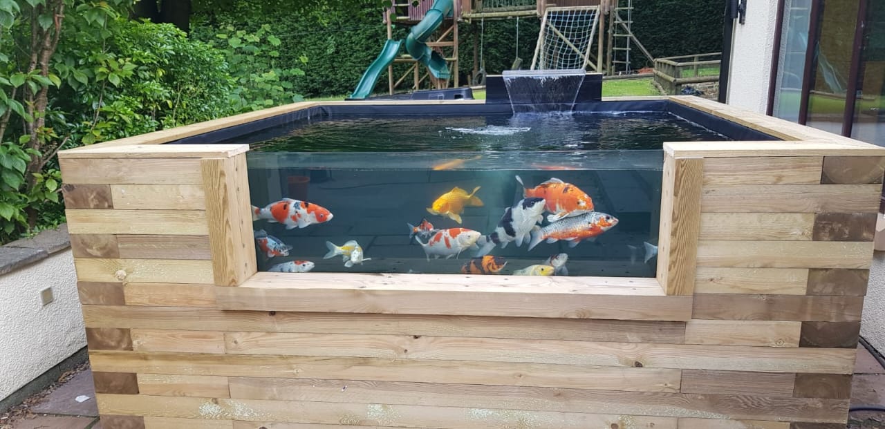 Heavy Duty Wooden Koi LayzeePond With Window, 200mm walls, Various Sizes & Options