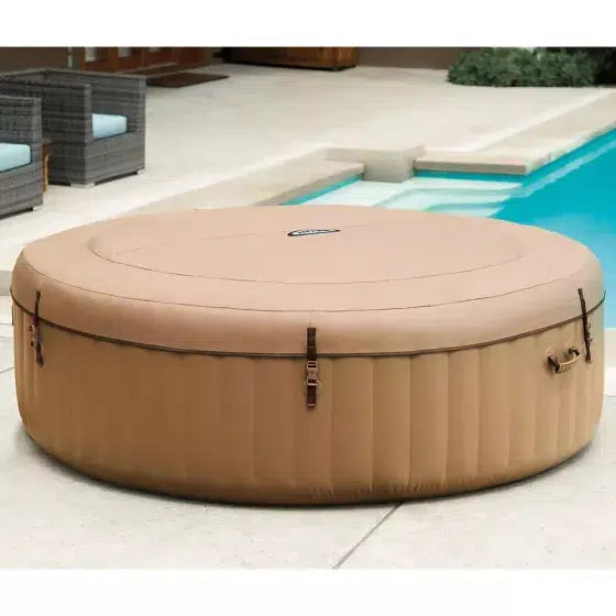 Intex PureSpa 6 Person Bubble Massage Inflatable Hot Tub - Sahara Tan