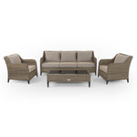 Isla | 3 Seater Sofa with 2 Armchairs and Coffee Table in Brown Rattan