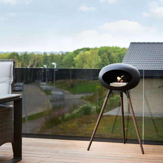 Le Feu GROUND WOOD HIGH Bio Ethanol Fireplace in Black
