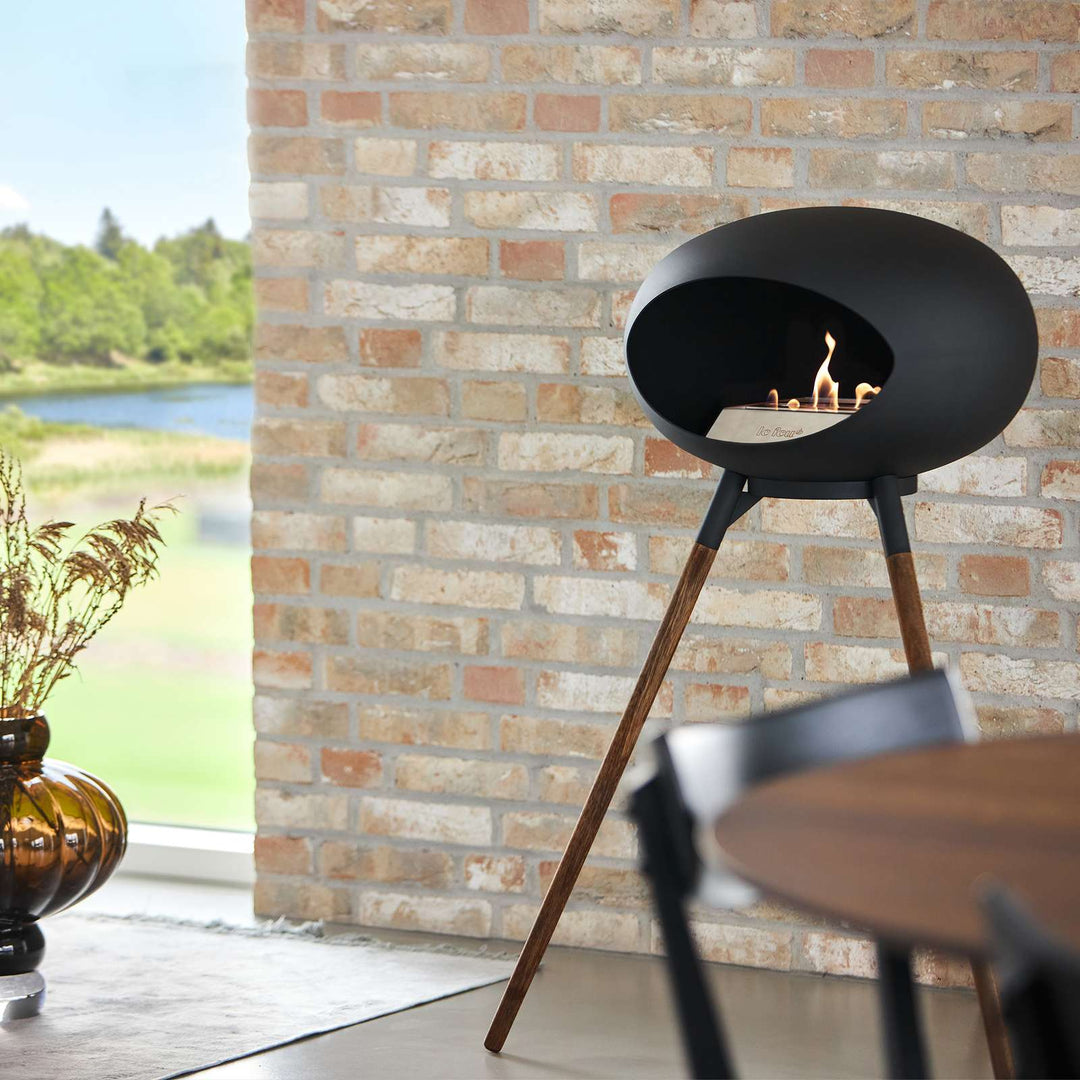 Le Feu GROUND WOOD HIGH Bio Ethanol Fireplace in Black