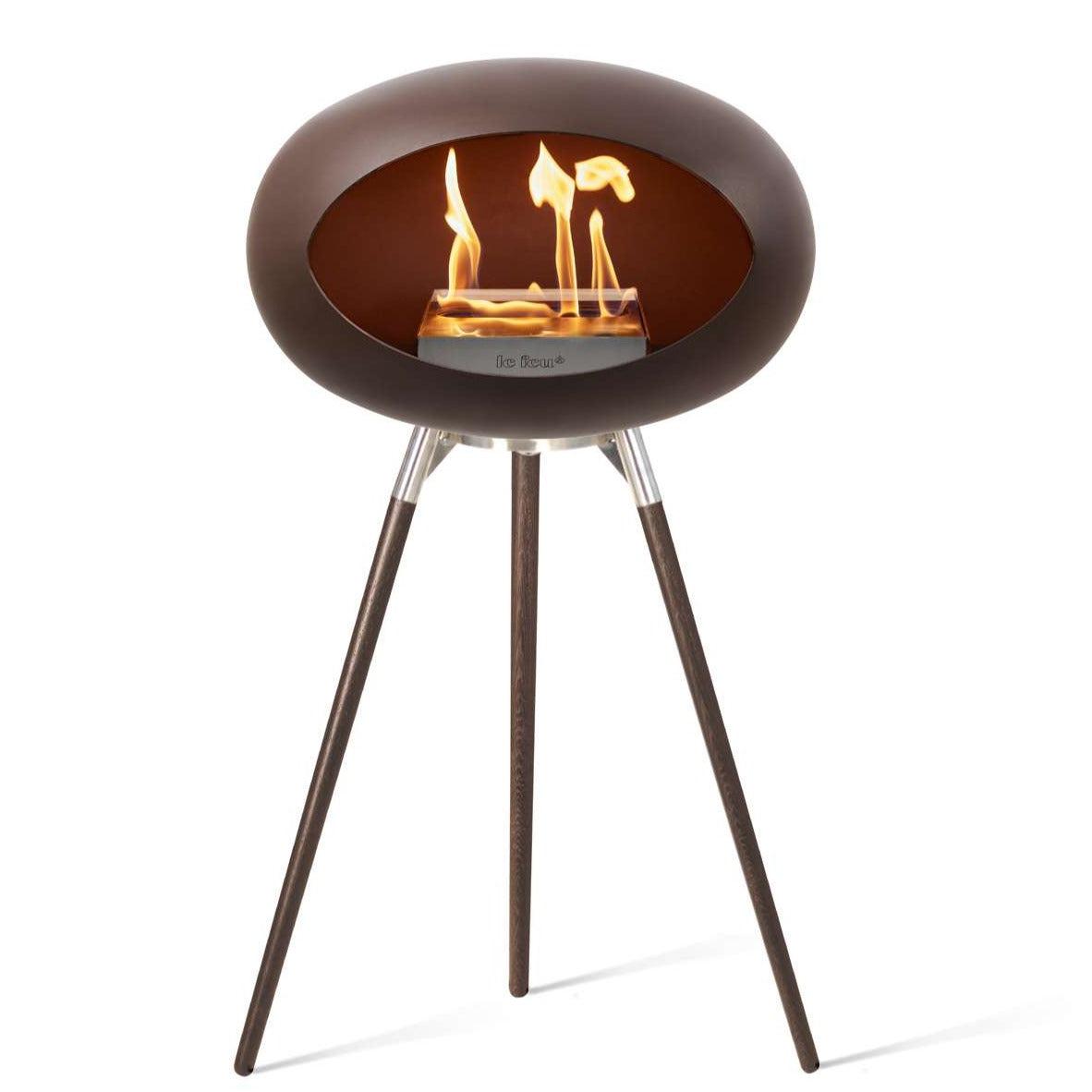 Le Feu GROUND WOOD HIGH Bio Ethanol Fireplace in NEW Mocca colour