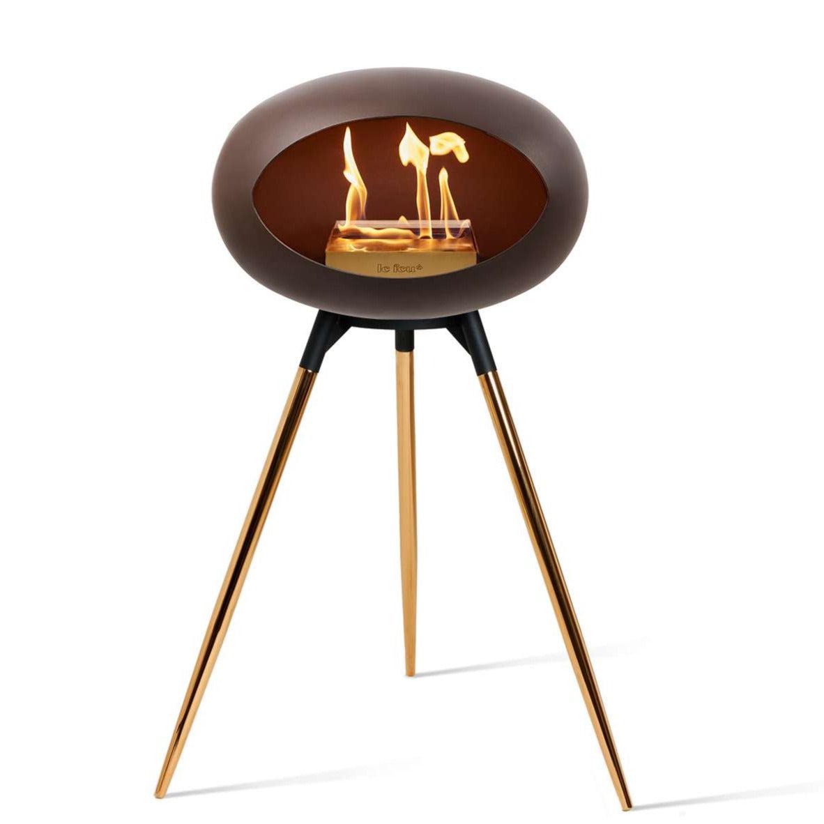 Le Feu GROUND WOOD HIGH Bio Ethanol Fireplace in NEW Mocca colour