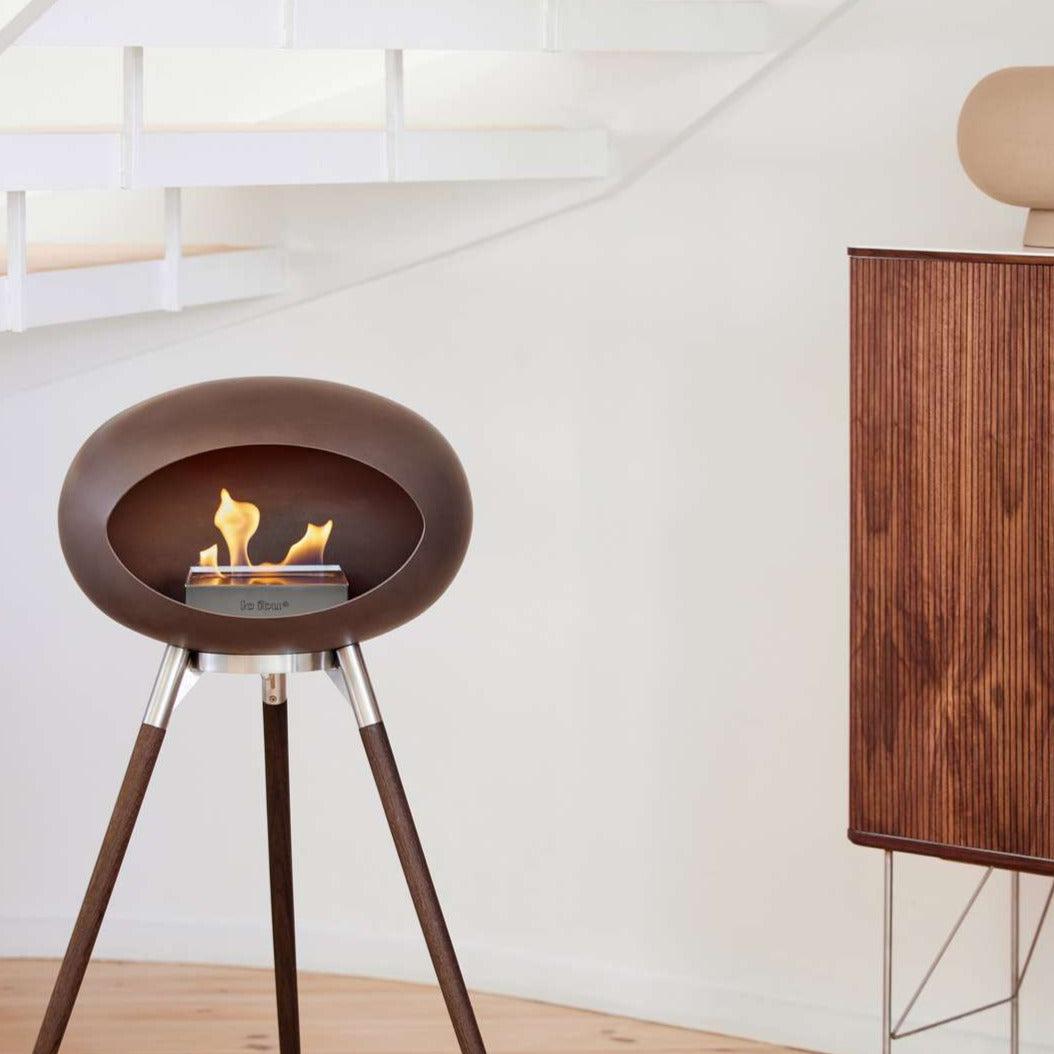 Le Feu GROUND WOOD HIGH Bio Ethanol Fireplace in NEW Mocca colour