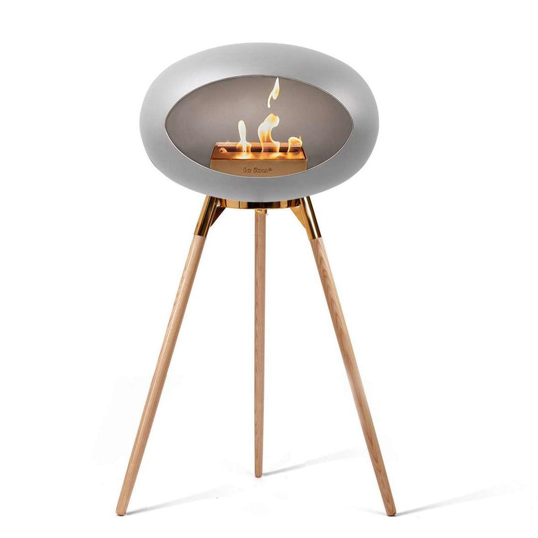 Le Feu GROUND WOOD HIGH Bio Ethanol Fireplace in NEW Nickel colour