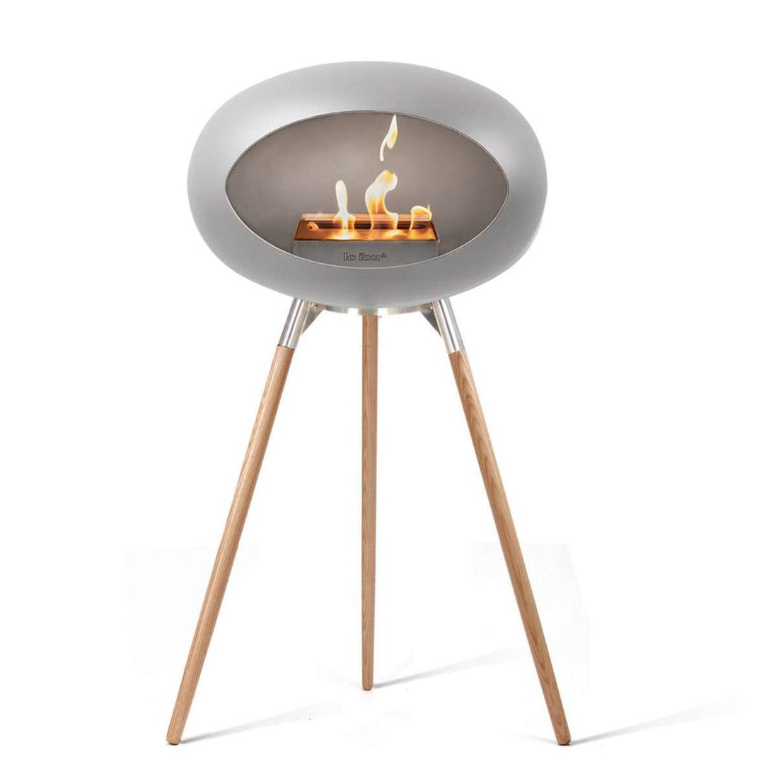Le Feu GROUND WOOD HIGH Bio Ethanol Fireplace in NEW Nickel colour