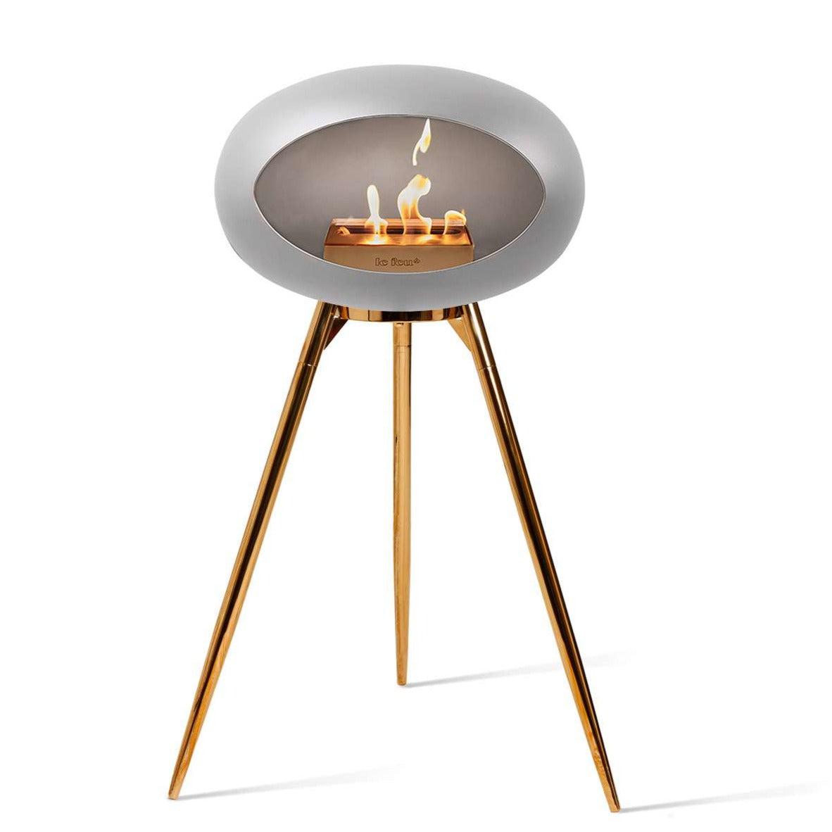 Le Feu GROUND WOOD HIGH Bio Ethanol Fireplace in NEW Nickel colour