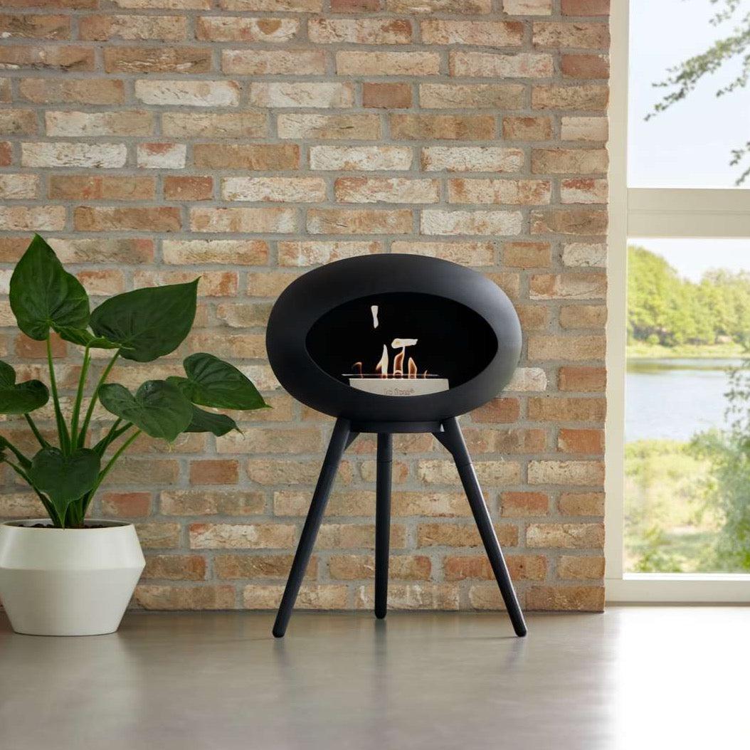 Le Feu Ground Low Bio Fireplace in Black