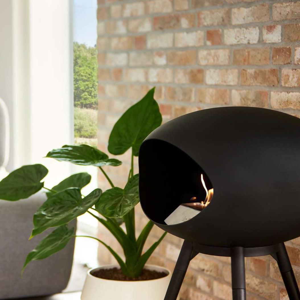 Le Feu Ground Low Bio Fireplace in Black