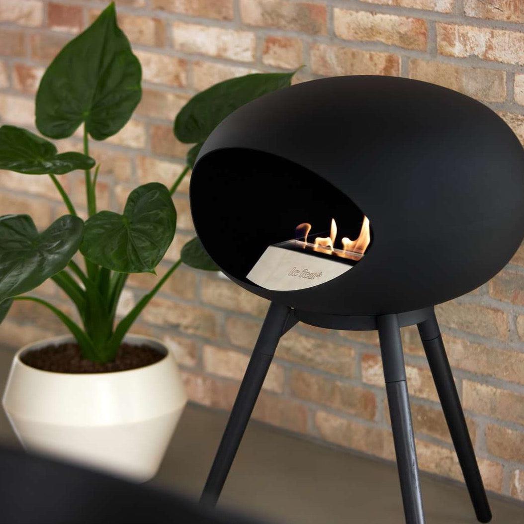 Le Feu Ground Low Bio Fireplace in Black