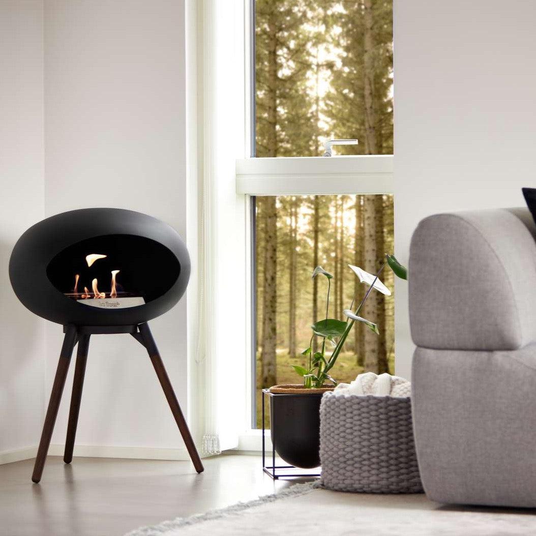 Le Feu Ground Low Bio Fireplace in Black