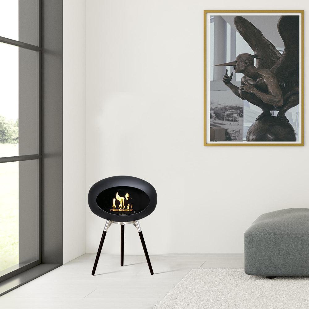 Le Feu Ground Low Bio Fireplace in Black