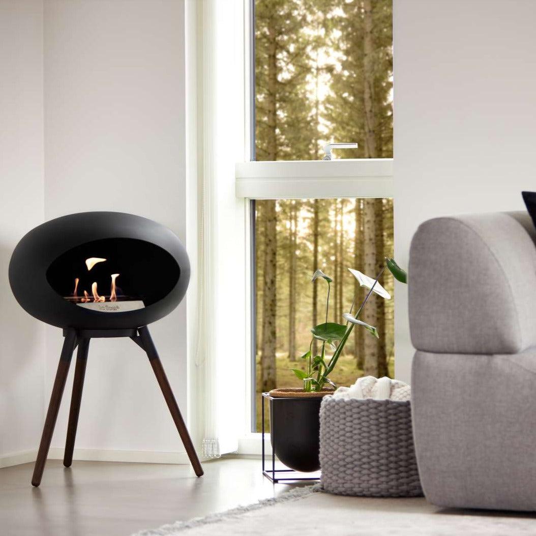 Le Feu Ground Low Bio Fireplace in Black