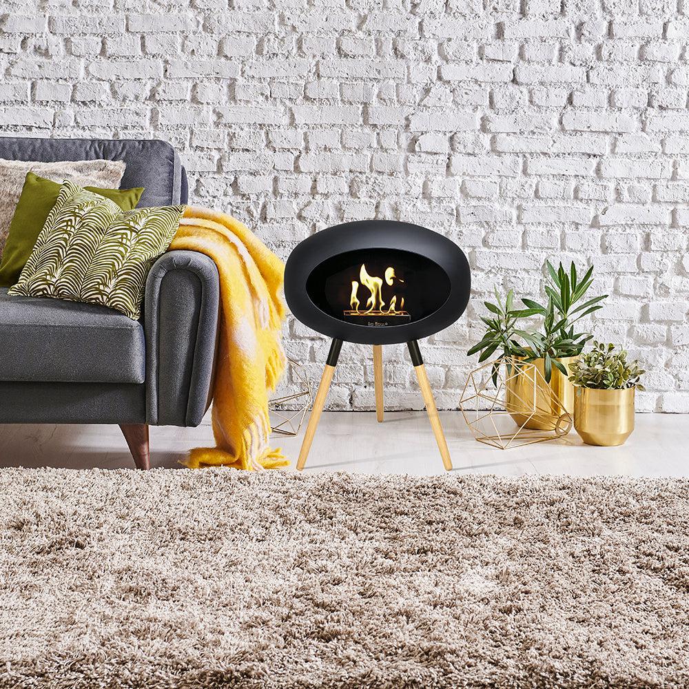 Le Feu Ground Low Bio Fireplace in Black